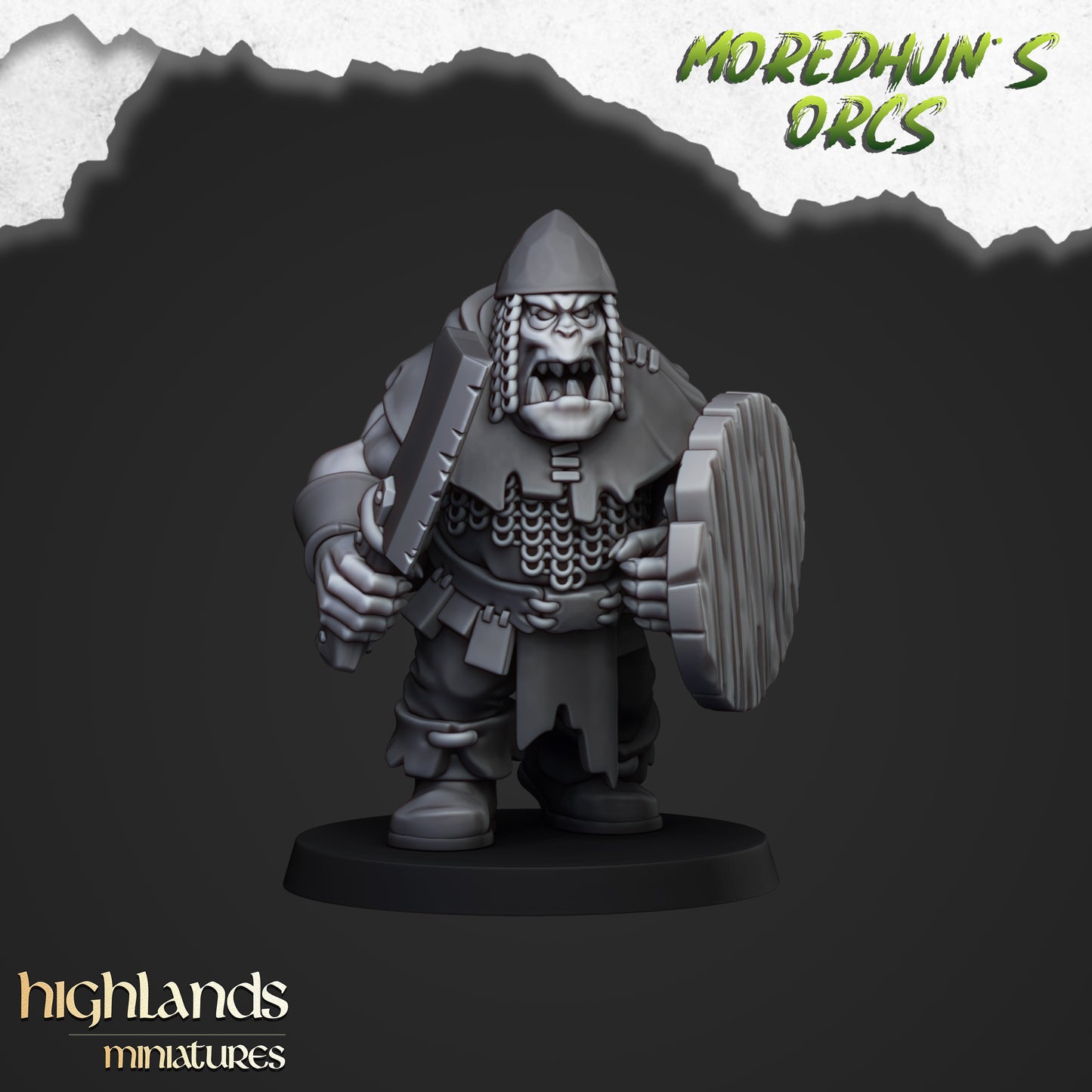 Guerriers orques avec armes de poing et lances - Highlands Miniatures