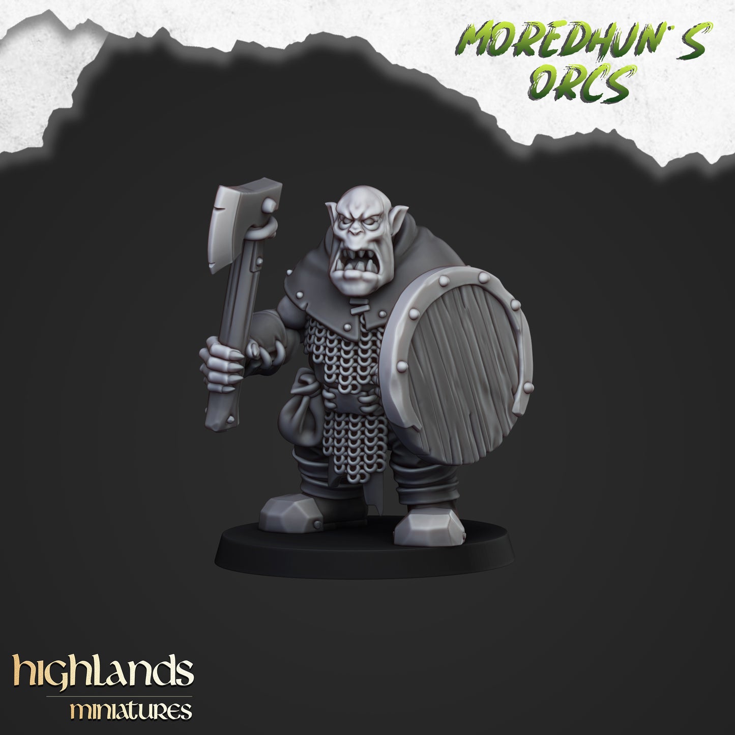 Ork-Krieger mit Handwaffen und Speeren - Highlands Miniatures