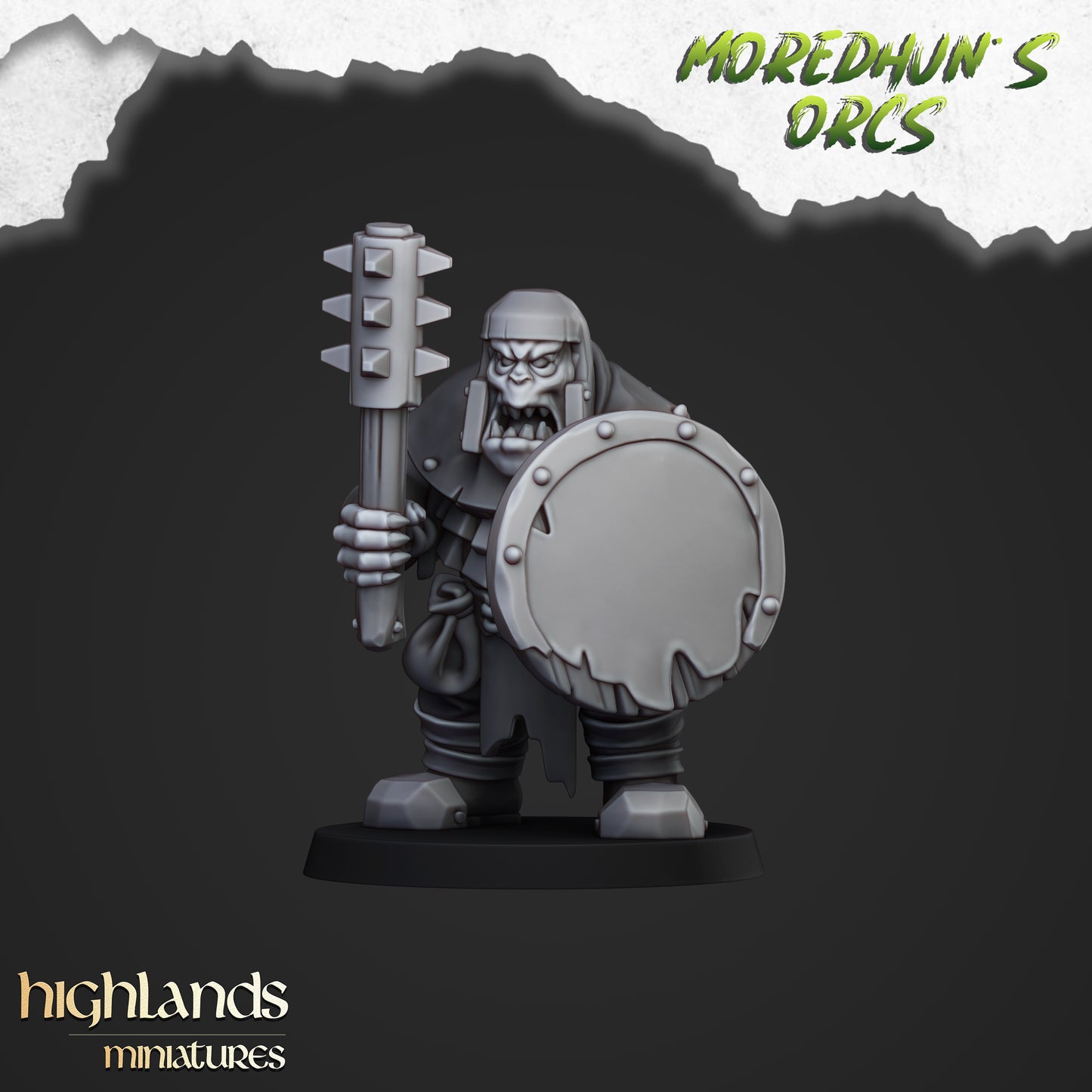 Guerriers orques avec armes de poing et lances - Highlands Miniatures