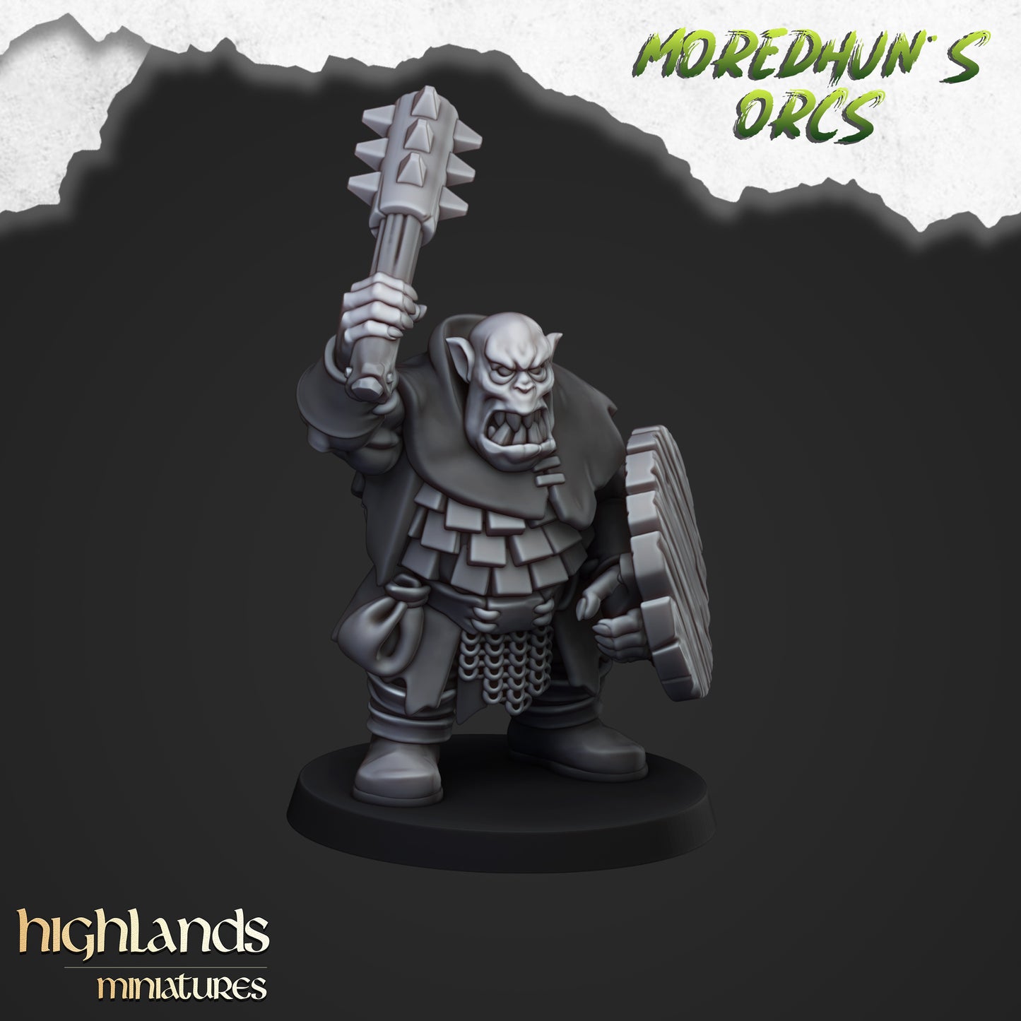 Ork-Krieger mit Handwaffen und Speeren - Highlands Miniatures