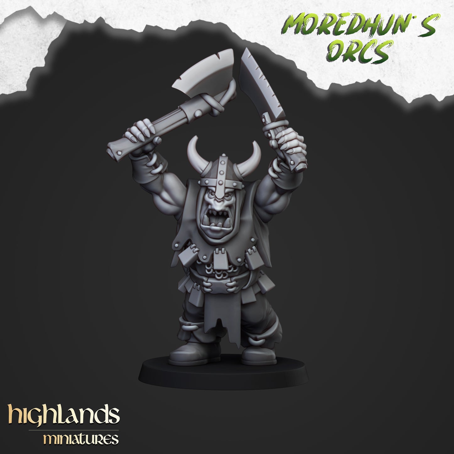 Ork-Krieger mit Handwaffen und Speeren - Highlands Miniatures