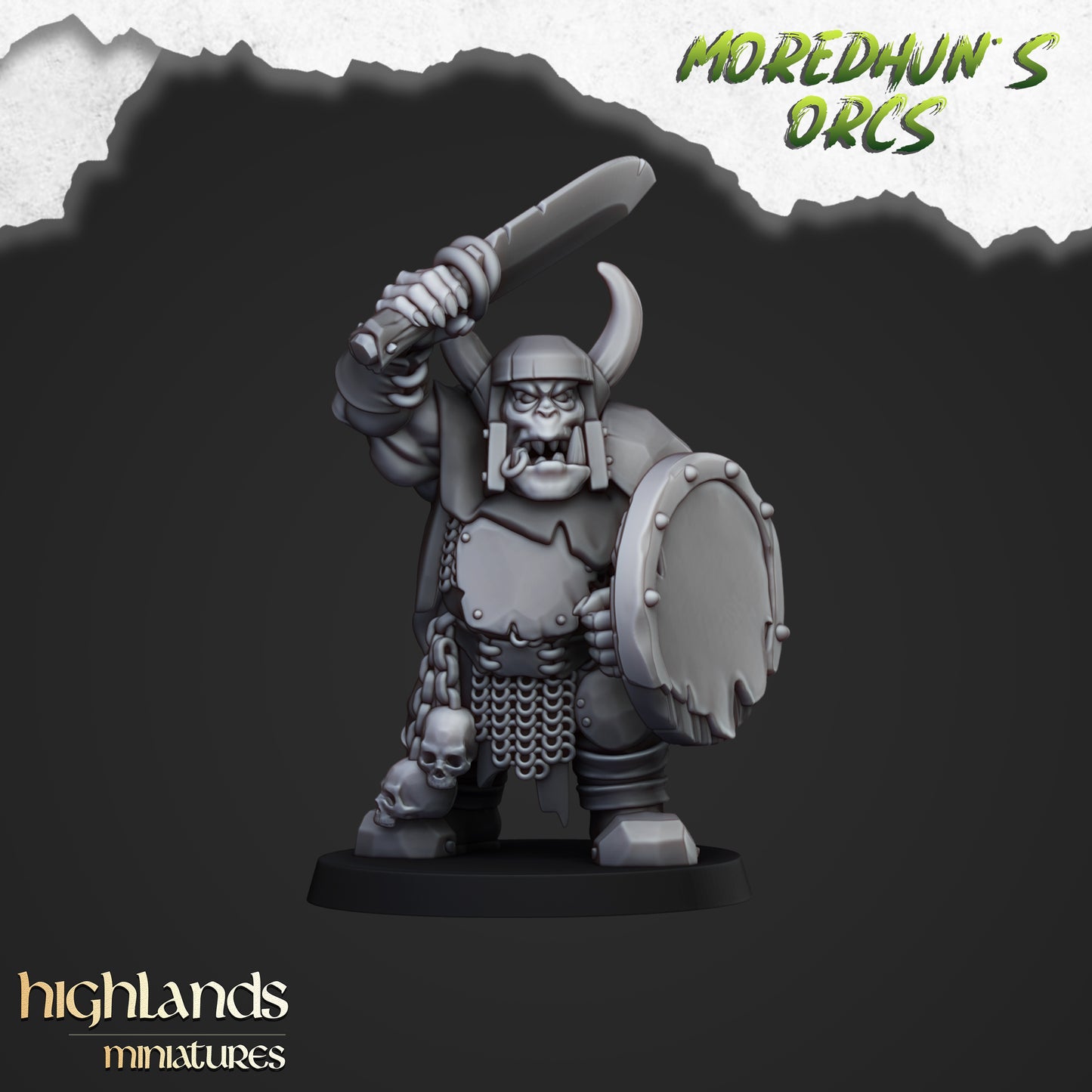 Ork-Krieger mit Handwaffen und Speeren - Highlands Miniatures