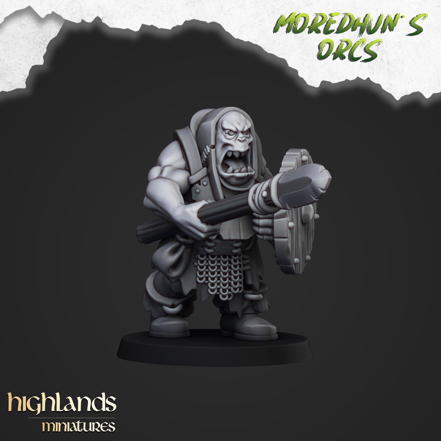 Ork-Krieger mit Handwaffen und Speeren - Highlands Miniatures