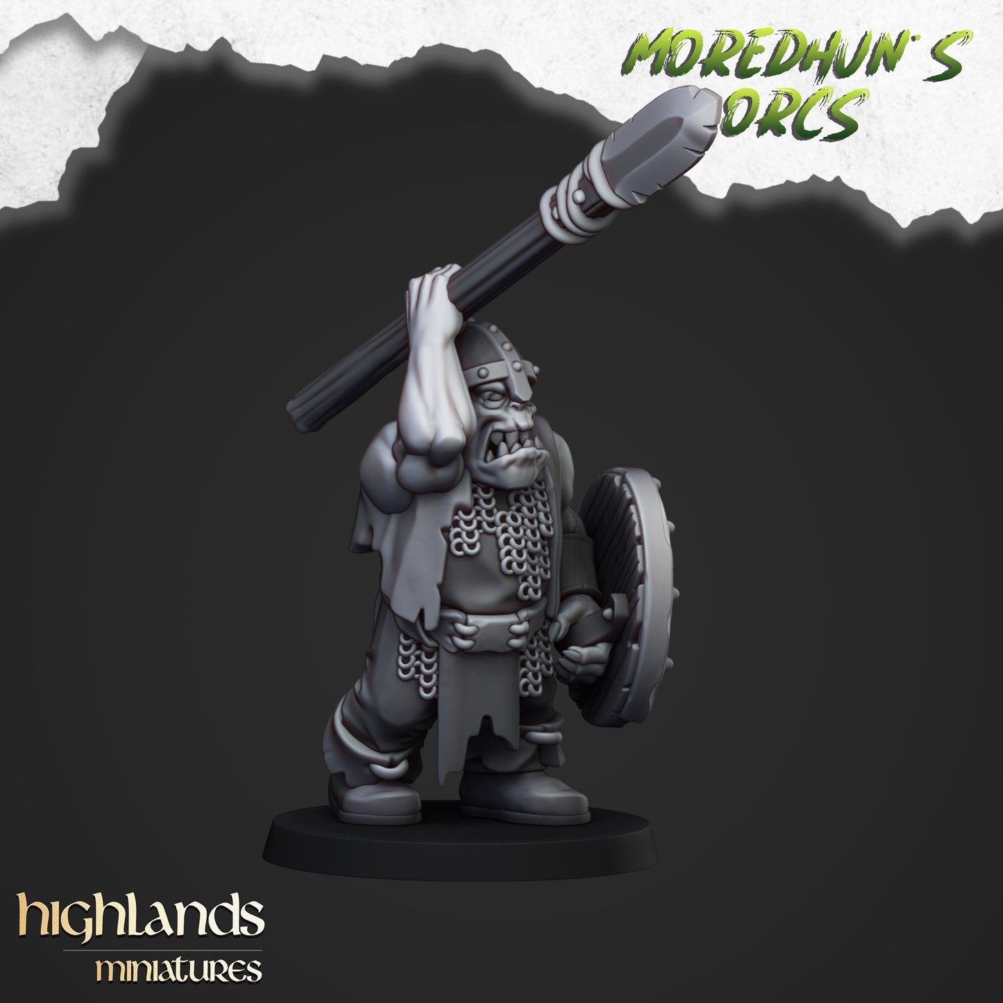 Guerriers orques avec armes de poing et lances - Highlands Miniatures