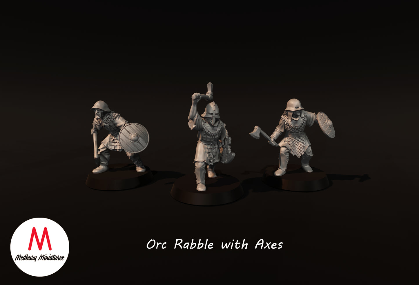 Ork-Pöbel mit Axt und Schild - Medbury Miniatures