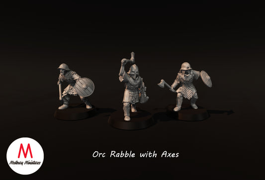 Orc Rabble avec hache et bouclier - Medbury Miniatures