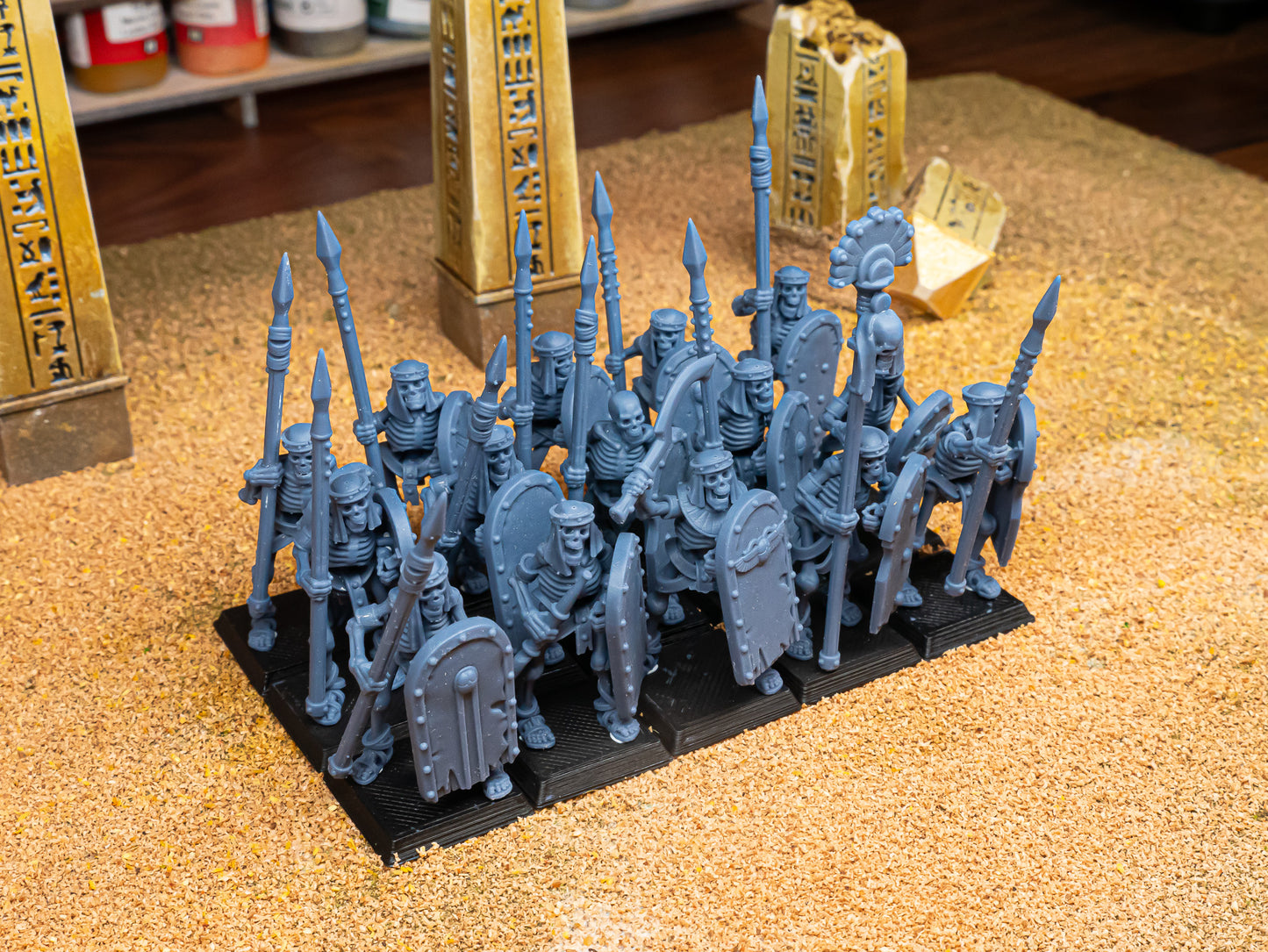 Ancient Skeletons with Spears and Hand Weapons - Eternal Dynasties - Highlands Miniatures