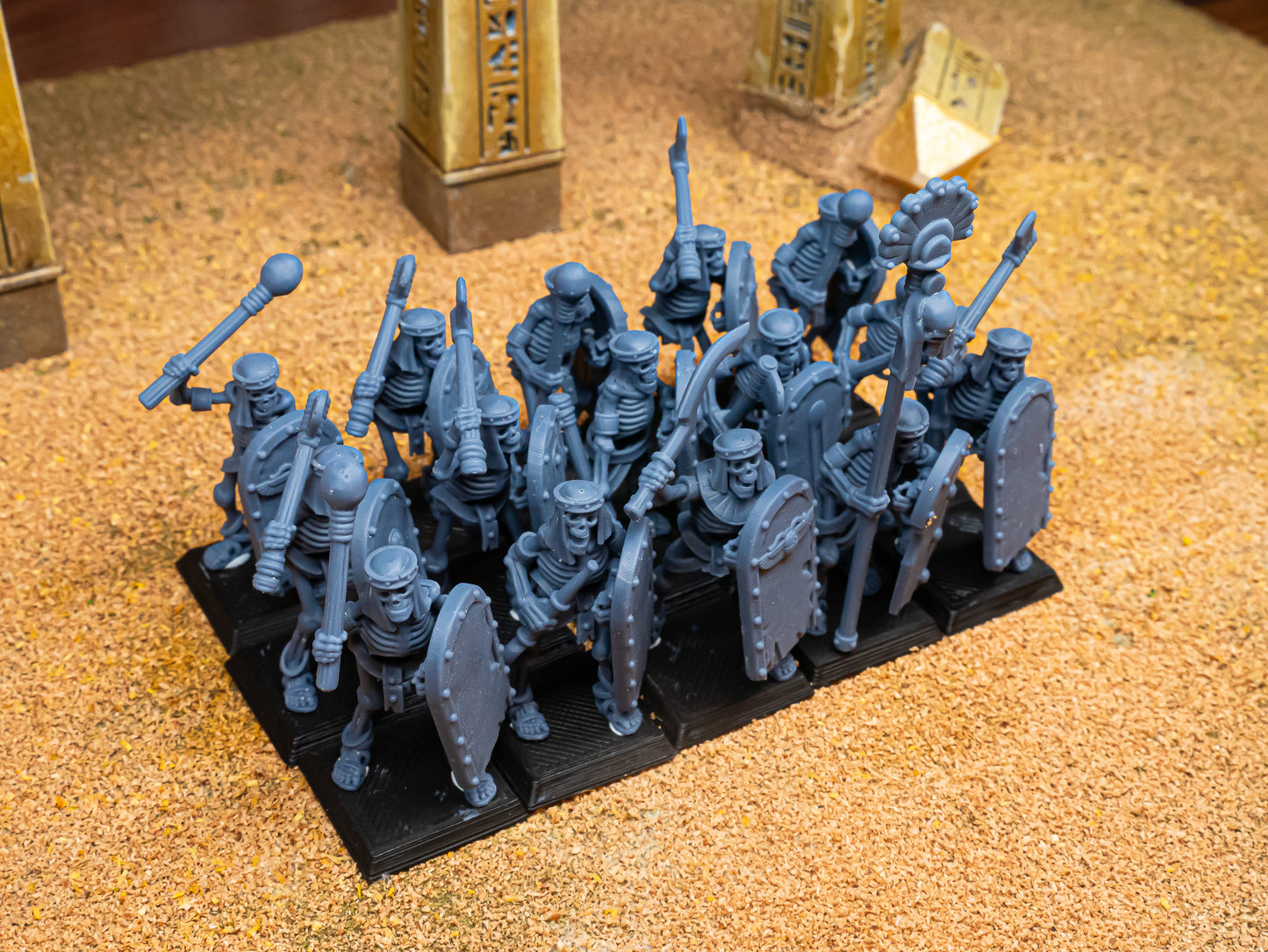 Ancient Skeletons with Spears and Hand Weapons - Eternal Dynasties - Highlands Miniatures