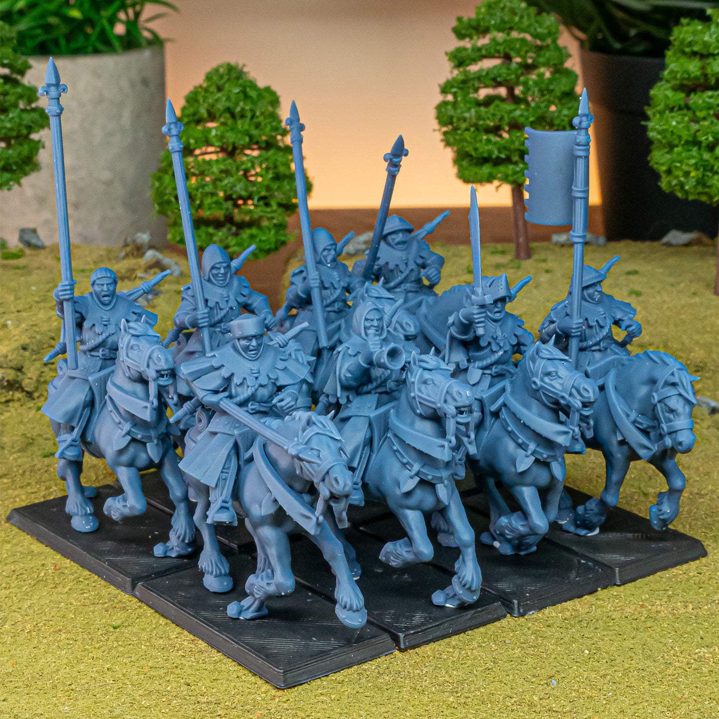 Mounted Men at Arms - Highlands Miniatures