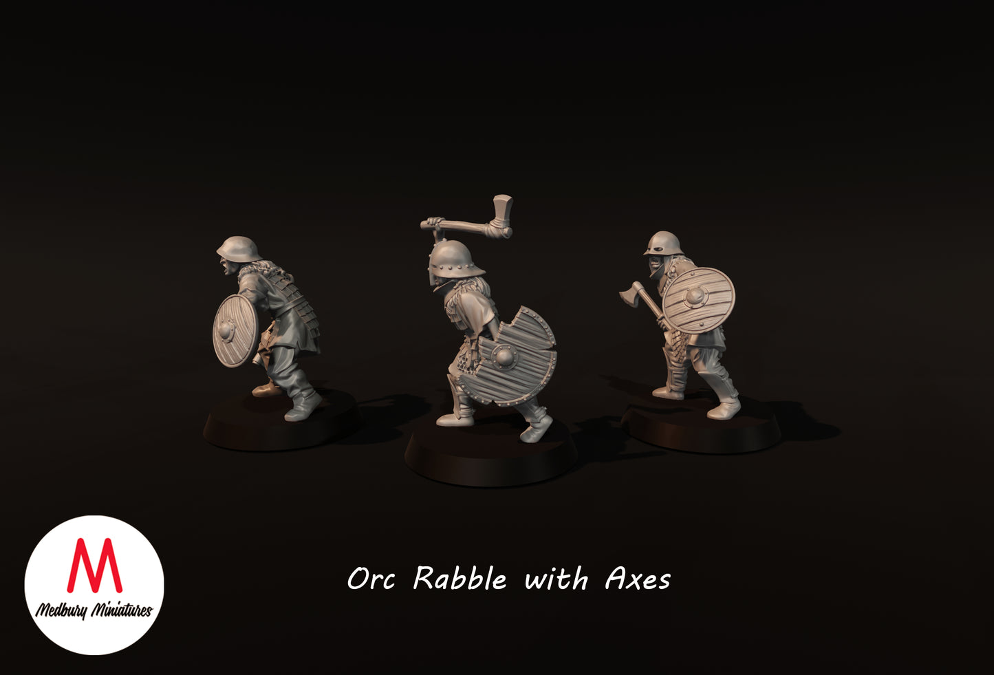 Ork-Pöbel mit Axt und Schild - Medbury Miniatures