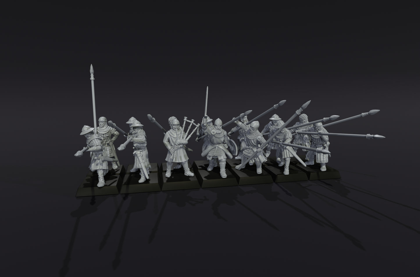 Schottisches Pikenkommando aus dem 14. Jahrhundert - Medbury Miniatures