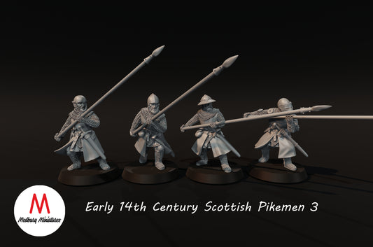 14th Century Scottish Pikemen 3 - Medbury Miniatures