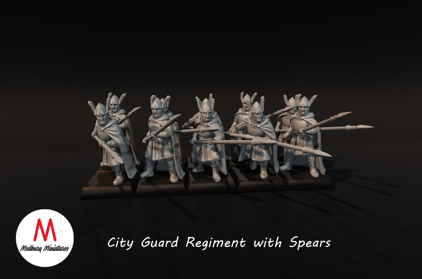 City Guard With Spears - Medbury Miniatures