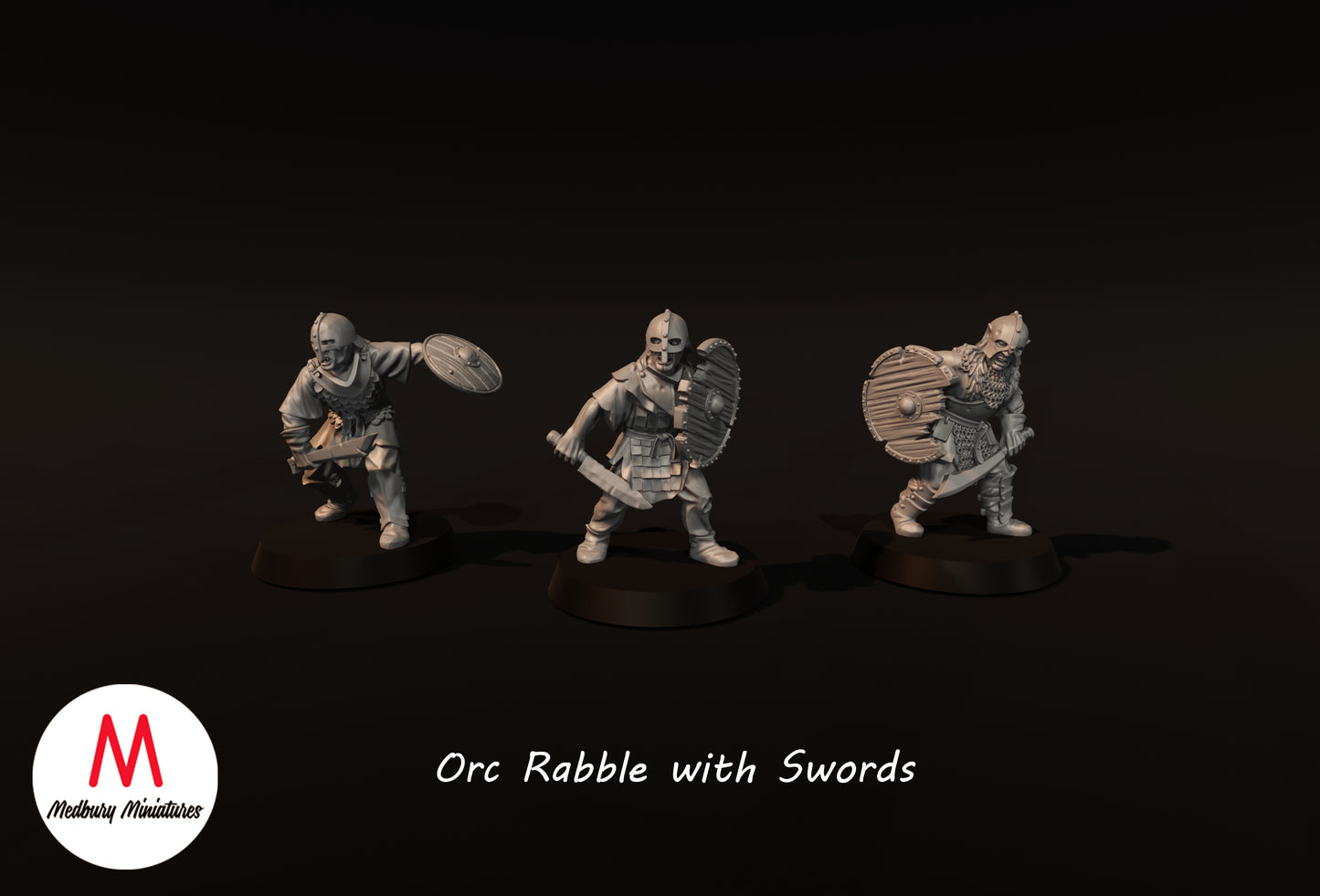 Orc Rabble avec épée et bouclier - Medbury Miniatures