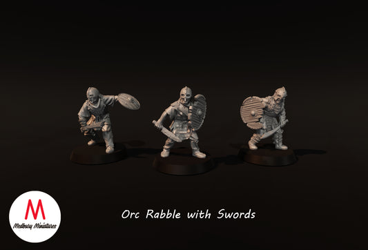 Orc Rabble with Sword and Shield - Medbury Miniatures