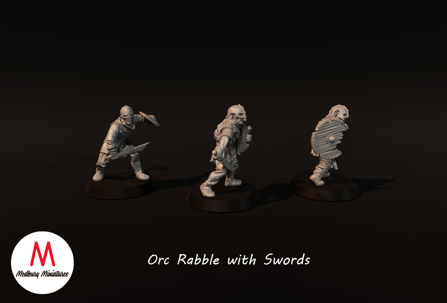 Orc Rabble avec épée et bouclier - Medbury Miniatures