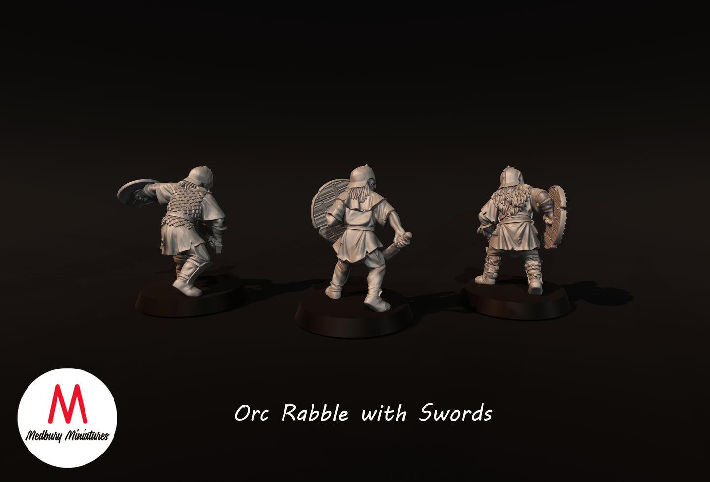 Orc Rabble avec épée et bouclier - Medbury Miniatures