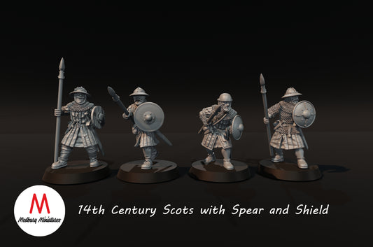 14th Century Scots with Spear and Shield - Medbury Miniatures