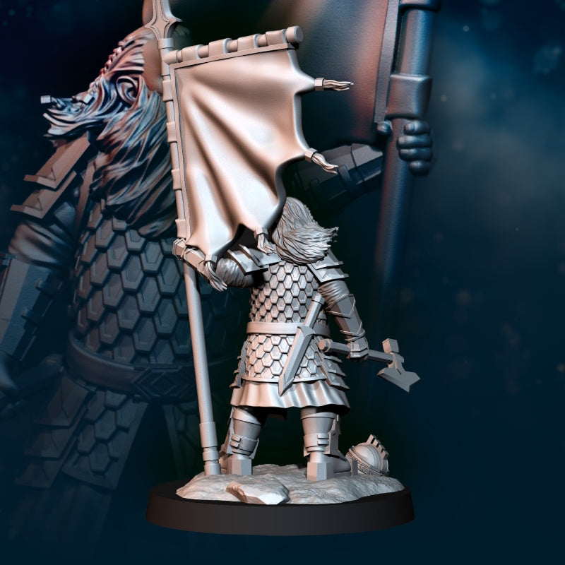 Silver Goat Dwarf Banner - Davale Games