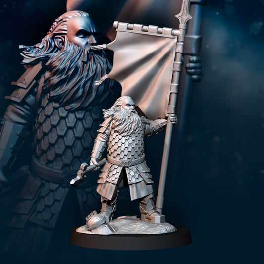 Silver Goat Dwarf Banner - Davale Games