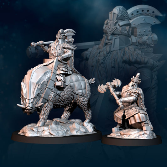 Silver Goat Dwarves Lord Iron - Foot and Mounted - Davale Games