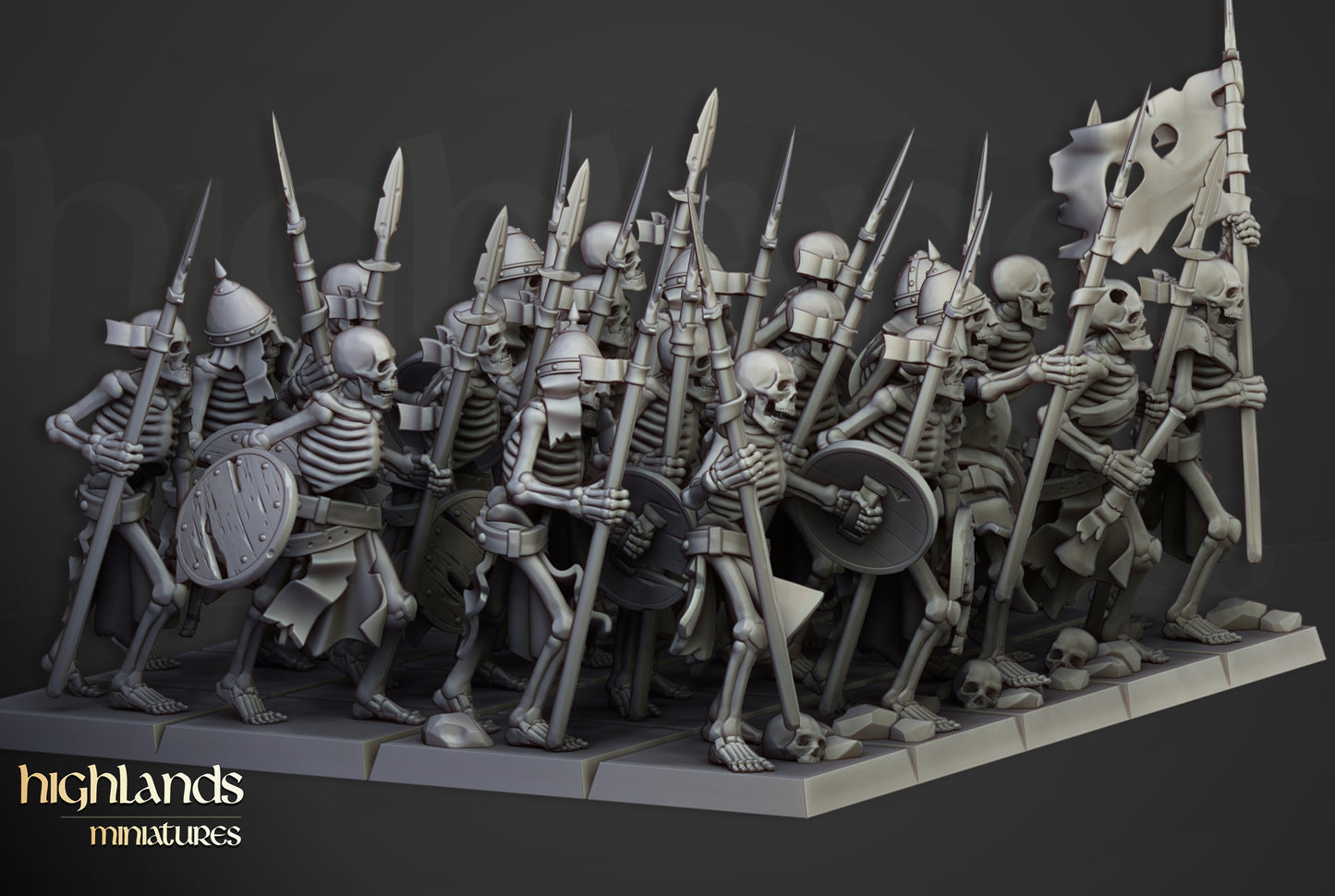 Unité de guerriers squelettes - Highlands Miniatures