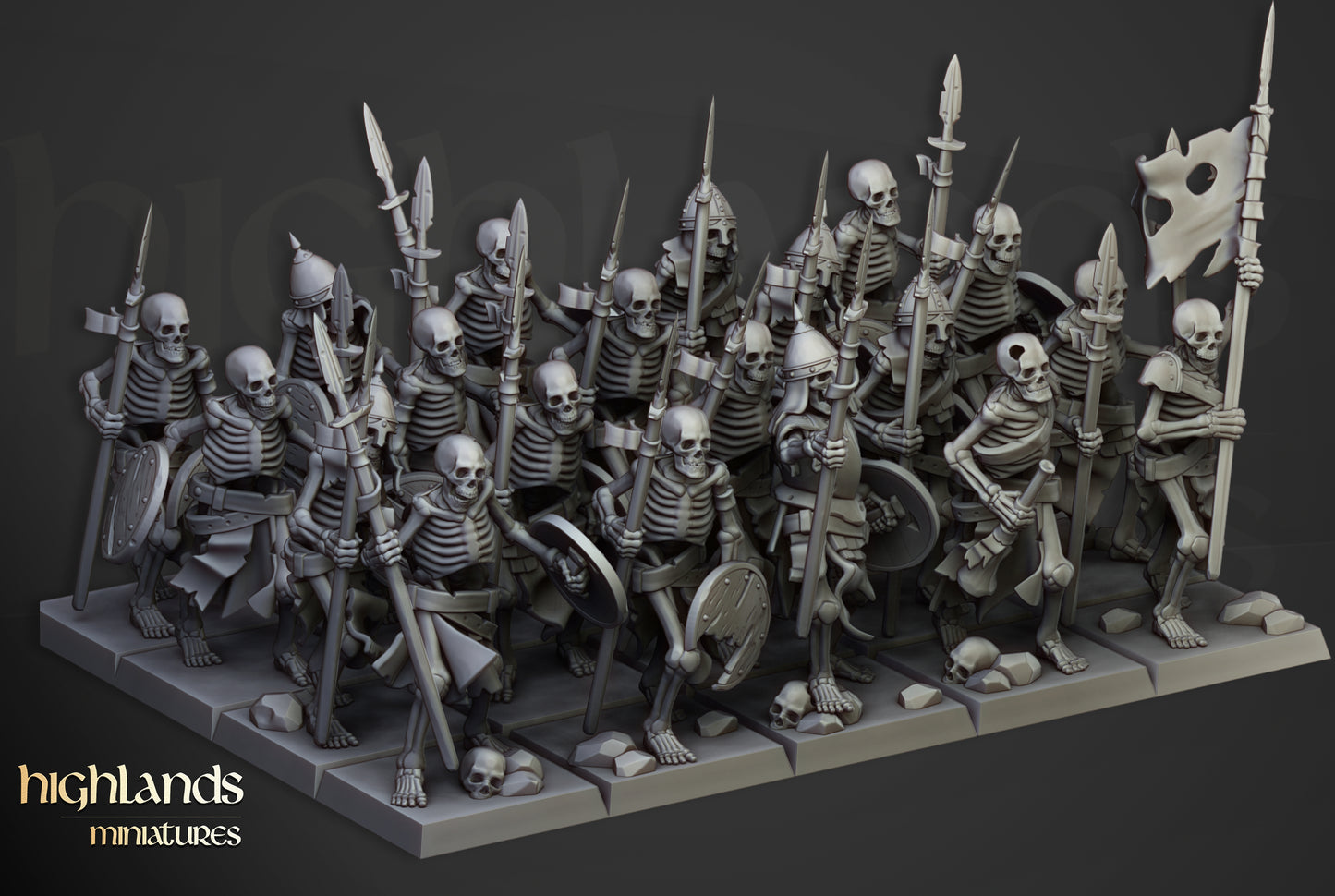 Unité de guerriers squelettes - Highlands Miniatures