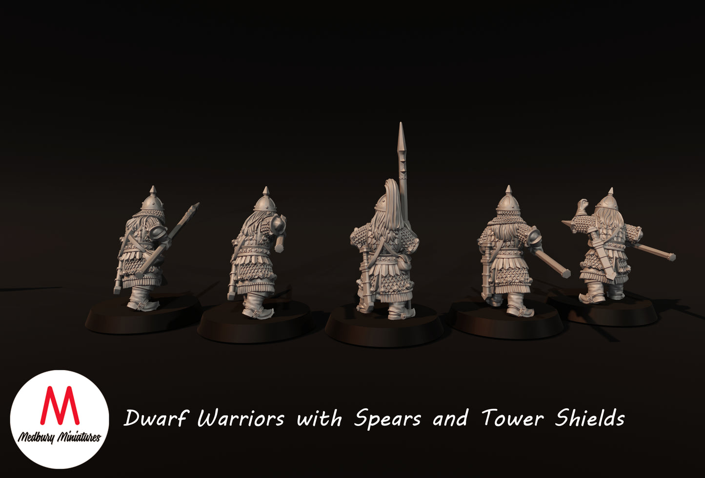 Dwarf Warriors with Spears - Medbury Miniatures