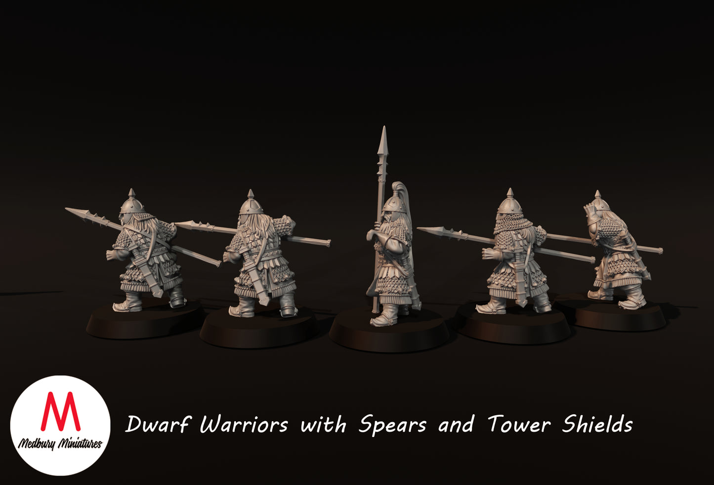 Dwarf Warriors with Spears - Medbury Miniatures