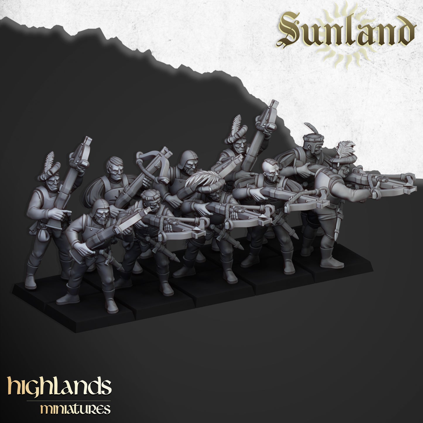 Sunland Arquebusiers and Crossbowmen - Highlands Miniatures