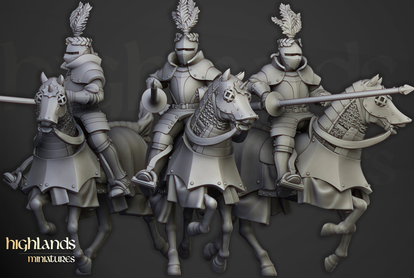 Sunland Knights on Horse - Highlands Miniatures