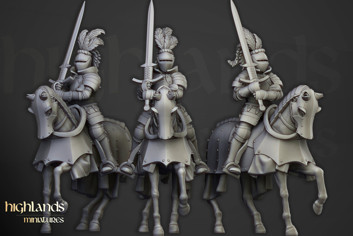 Sunland Knights on Horse - Highlands Miniatures