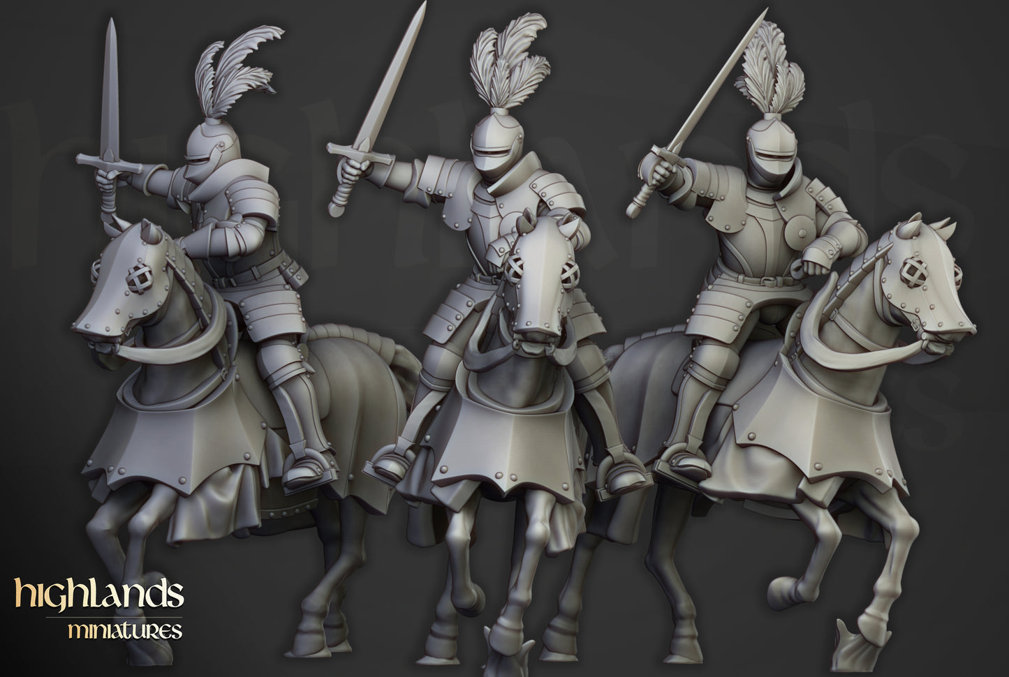 Sunland Knights on Horse - Highlands Miniatures