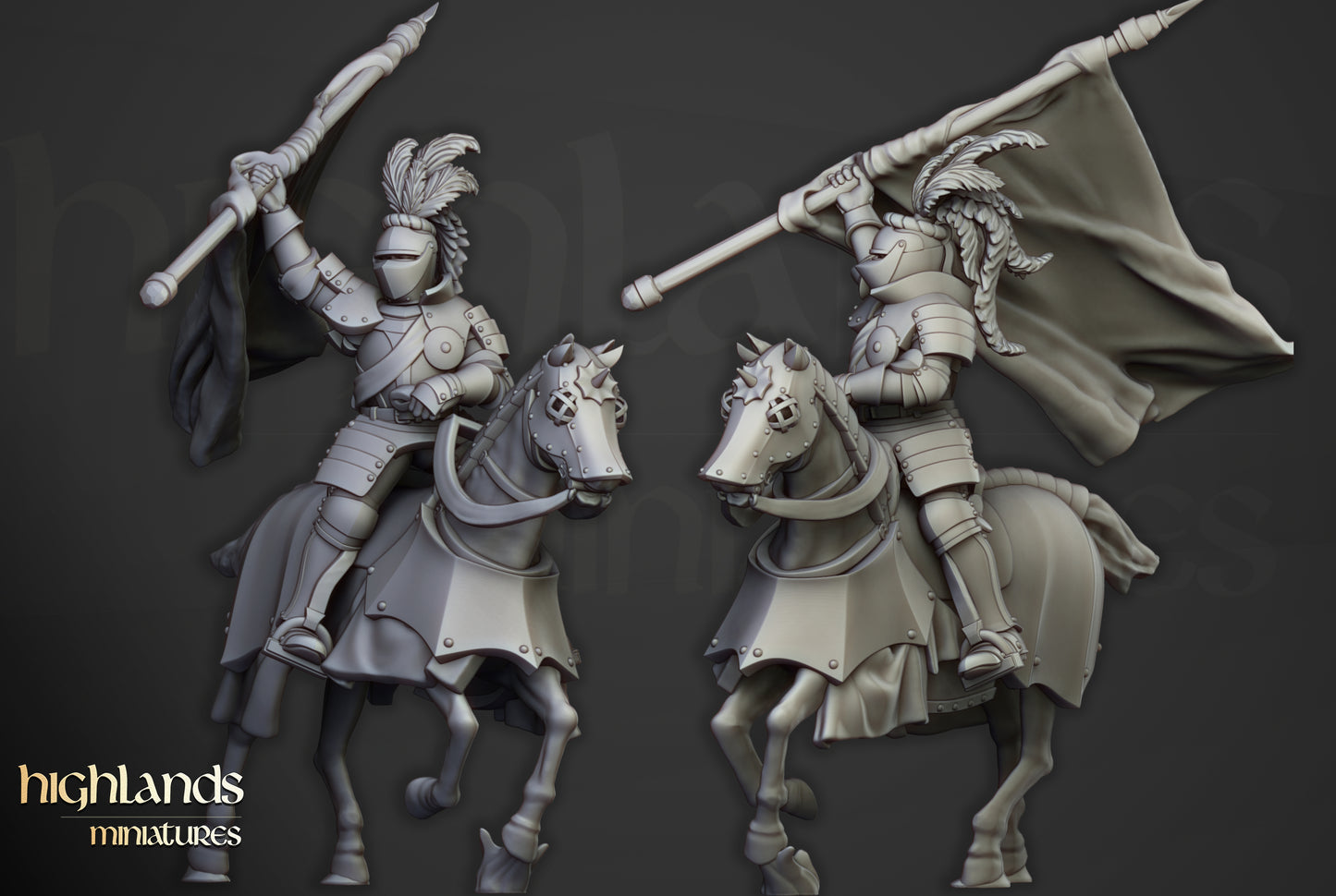 Sunland Knights on Horse - Highlands Miniatures