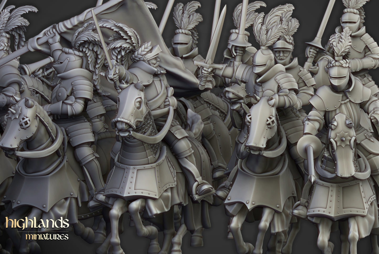 Sunland Knights on Horse - Highlands Miniatures