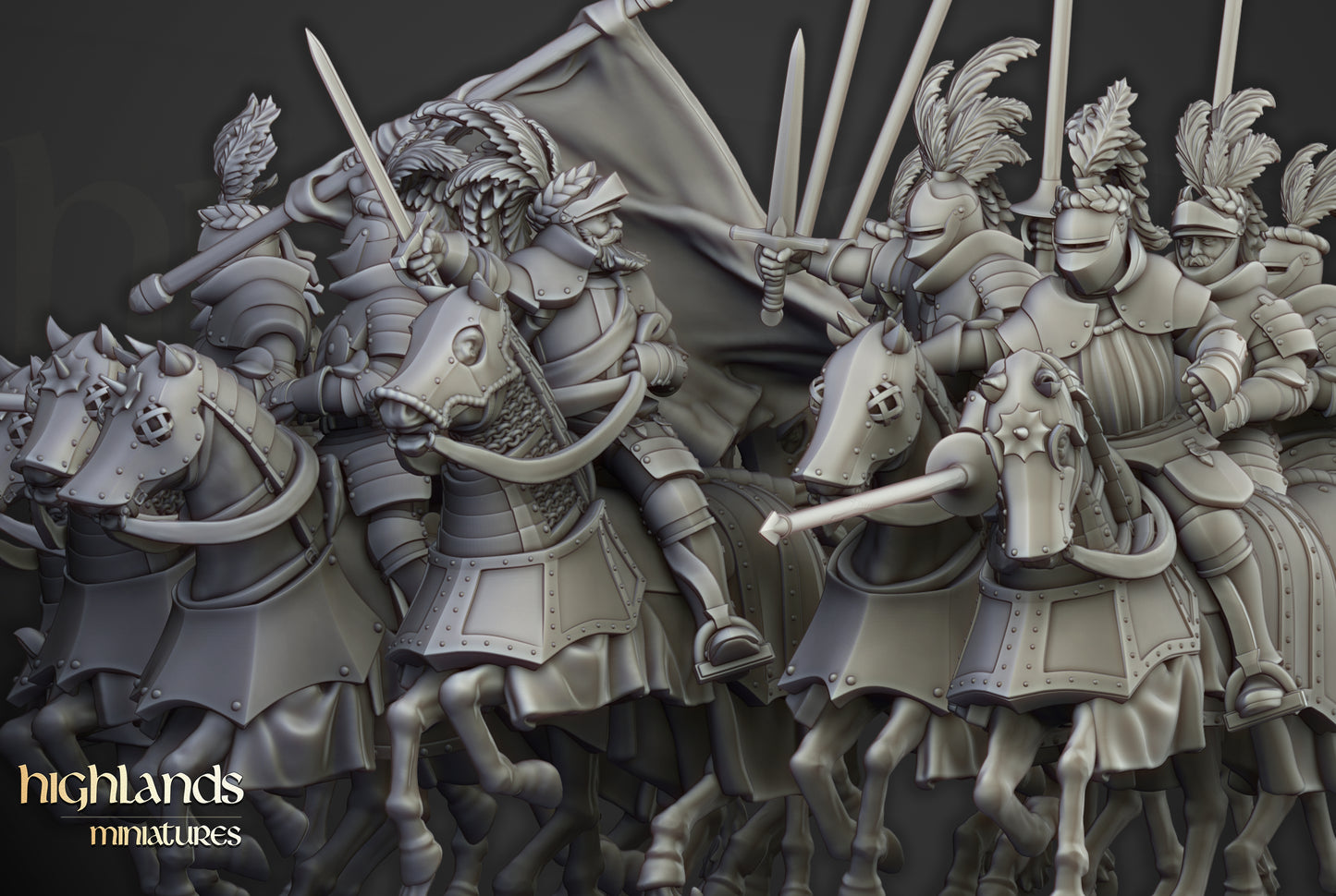 Sunland Knights on Horse - Highlands Miniatures