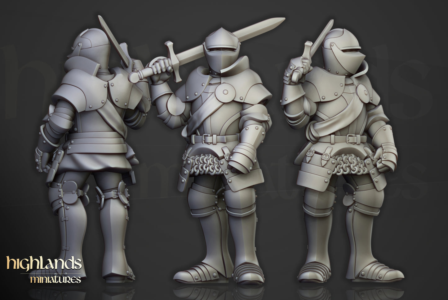 Sunland Knights on Foot- Highlands Miniatures