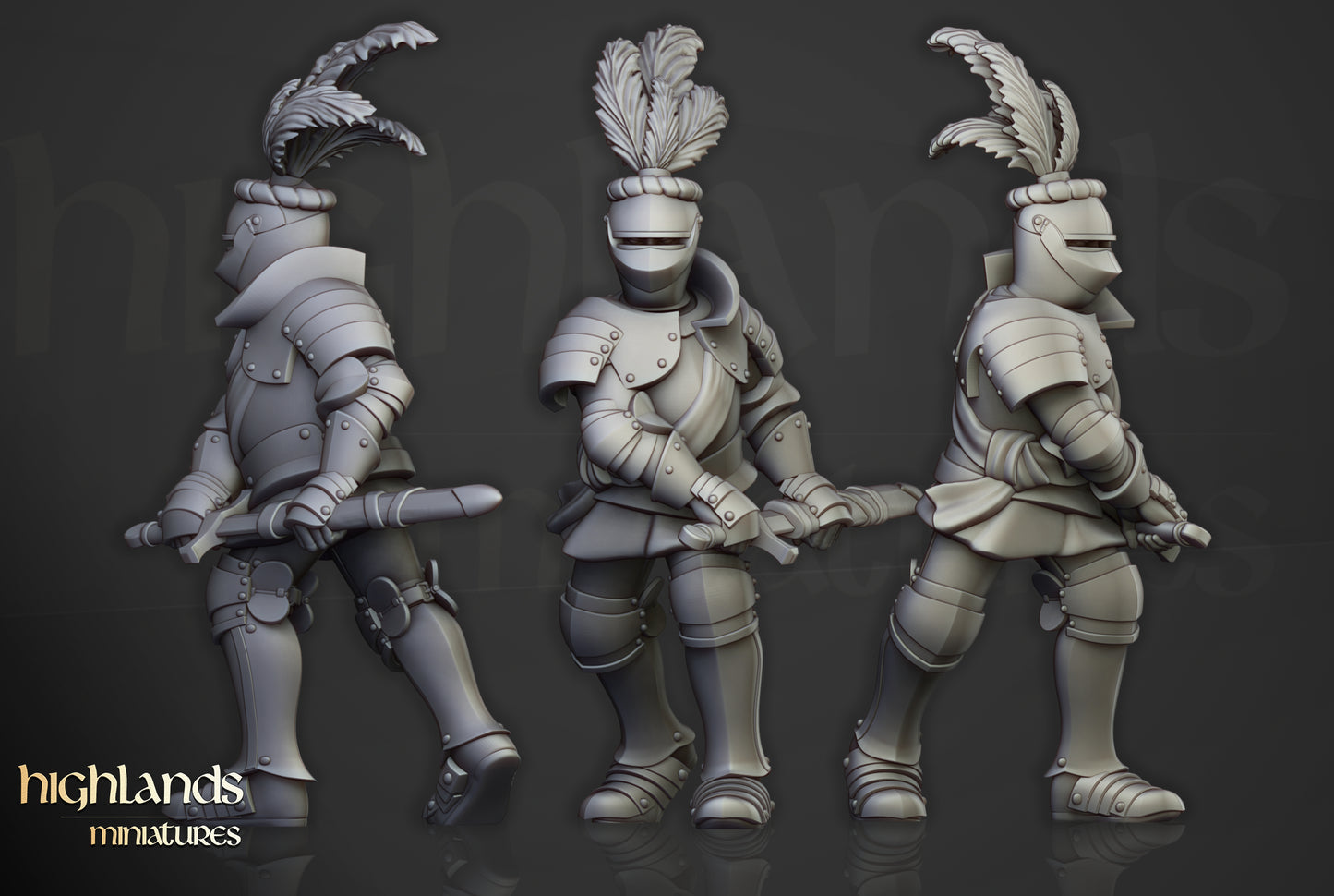 Sunland Knights on Foot- Highlands Miniatures