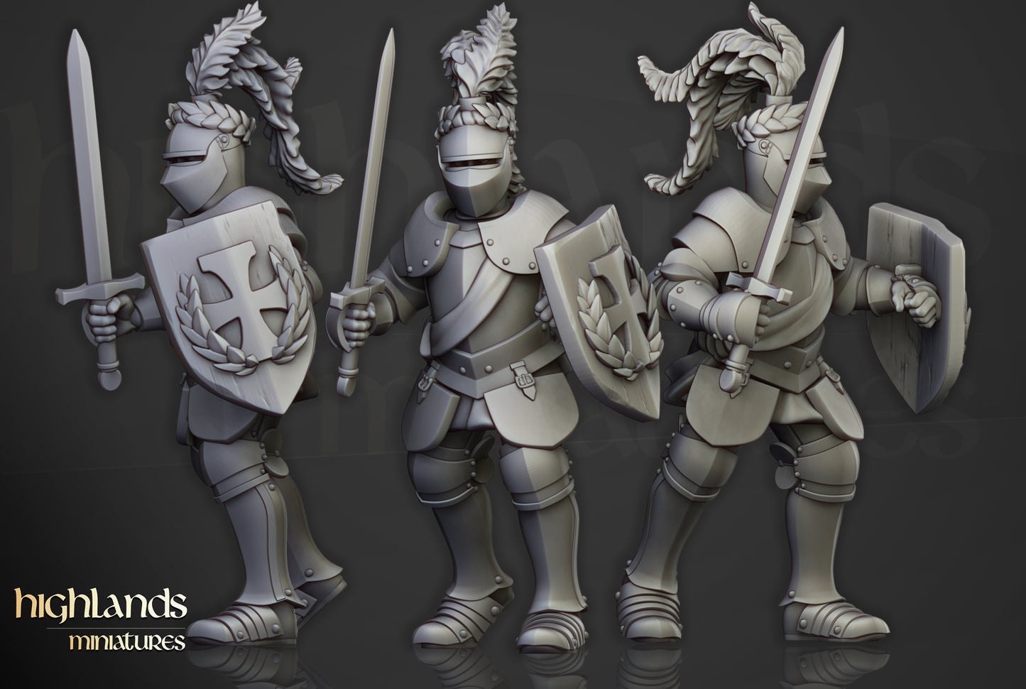 Sunland Knights on Foot- Highlands Miniatures