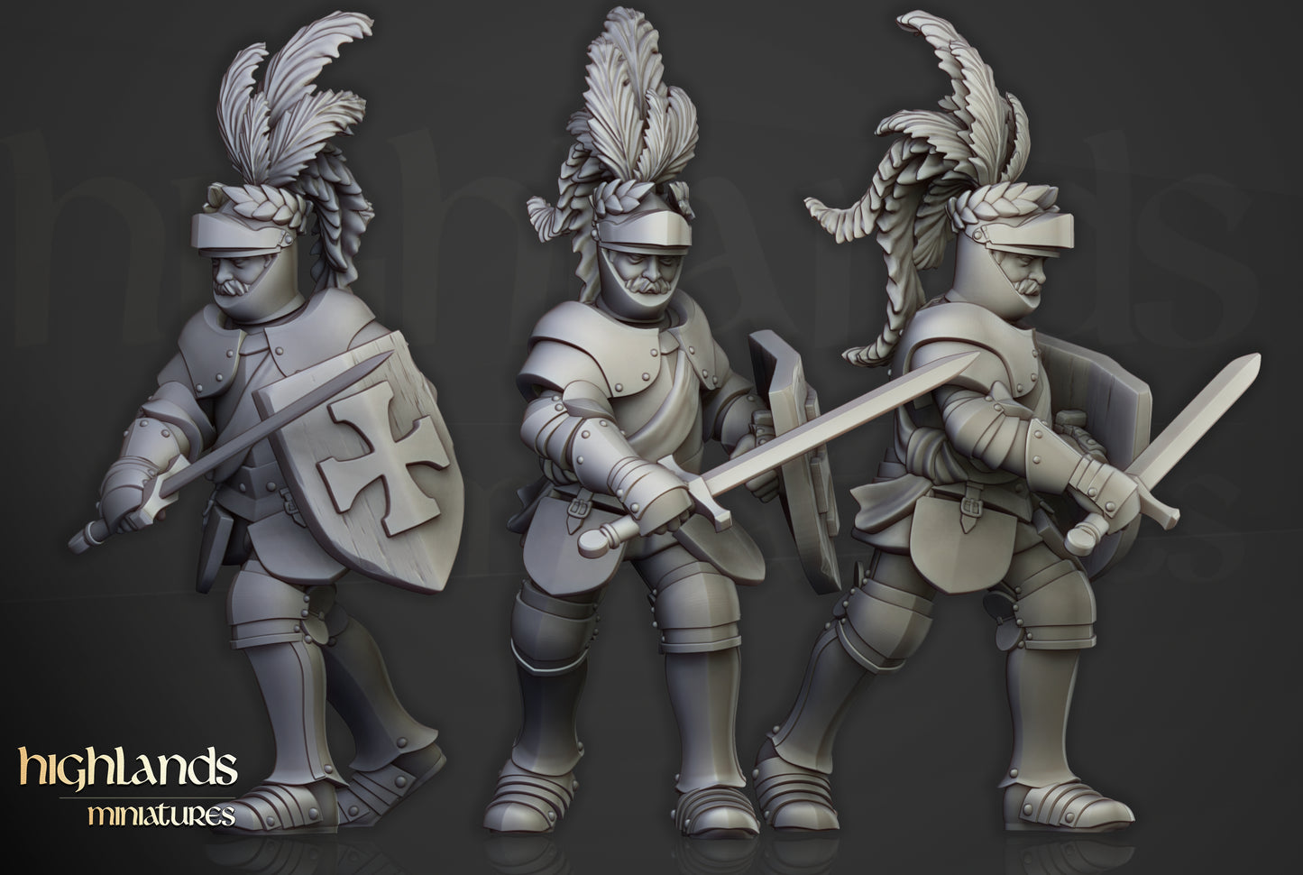 Sunland Knights on Foot- Highlands Miniatures