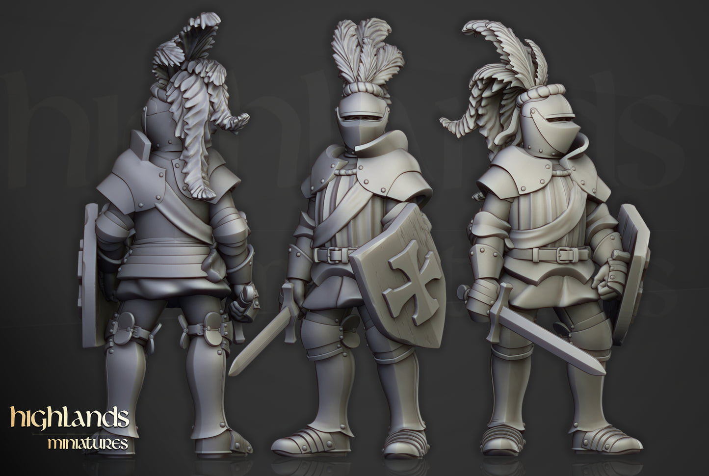 Sunland Knights on Foot- Highlands Miniatures