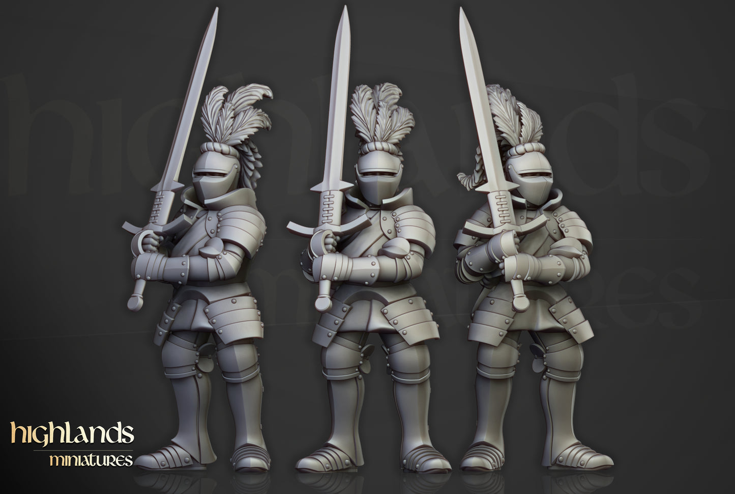 Sunland Knights on Foot- Highlands Miniatures