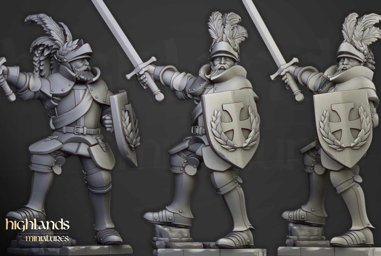 Sunland Knights on Foot- Highlands Miniatures