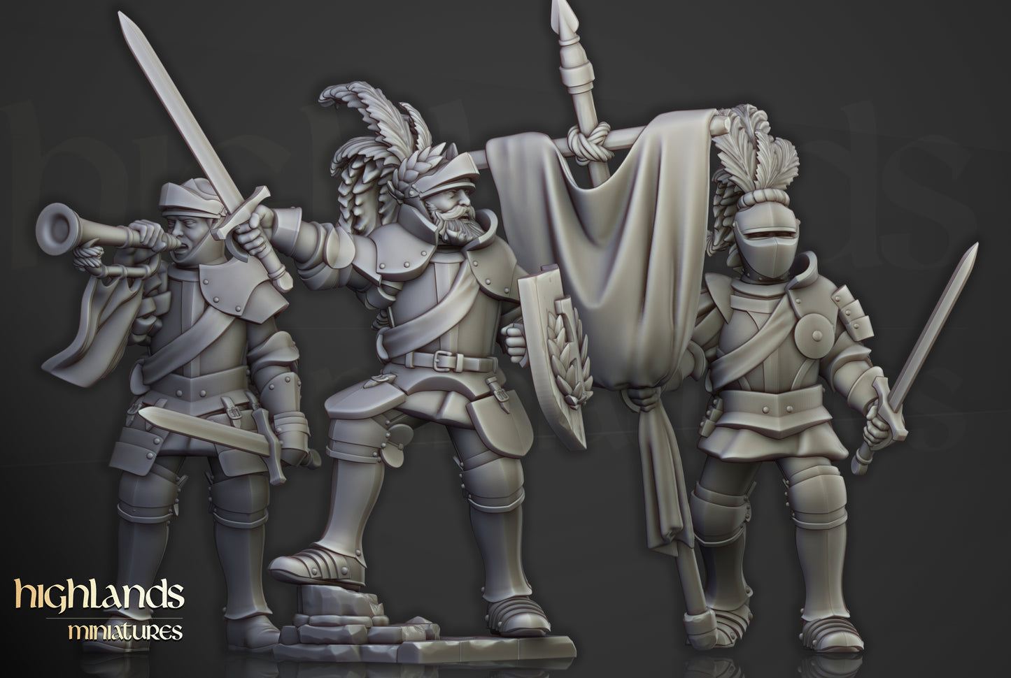 Sunland Knights on Foot- Highlands Miniatures