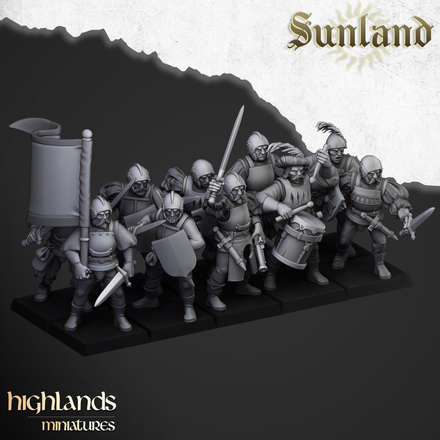 Sunland-Truppen mit Schwertern - Highlands Miniatures