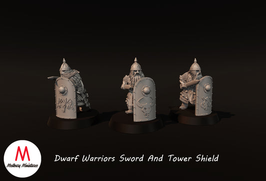 Dwarf Warriors with Swords - Medbury Miniatures