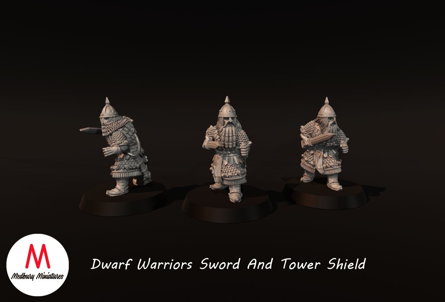 Dwarf Warriors with Swords - Medbury Miniatures