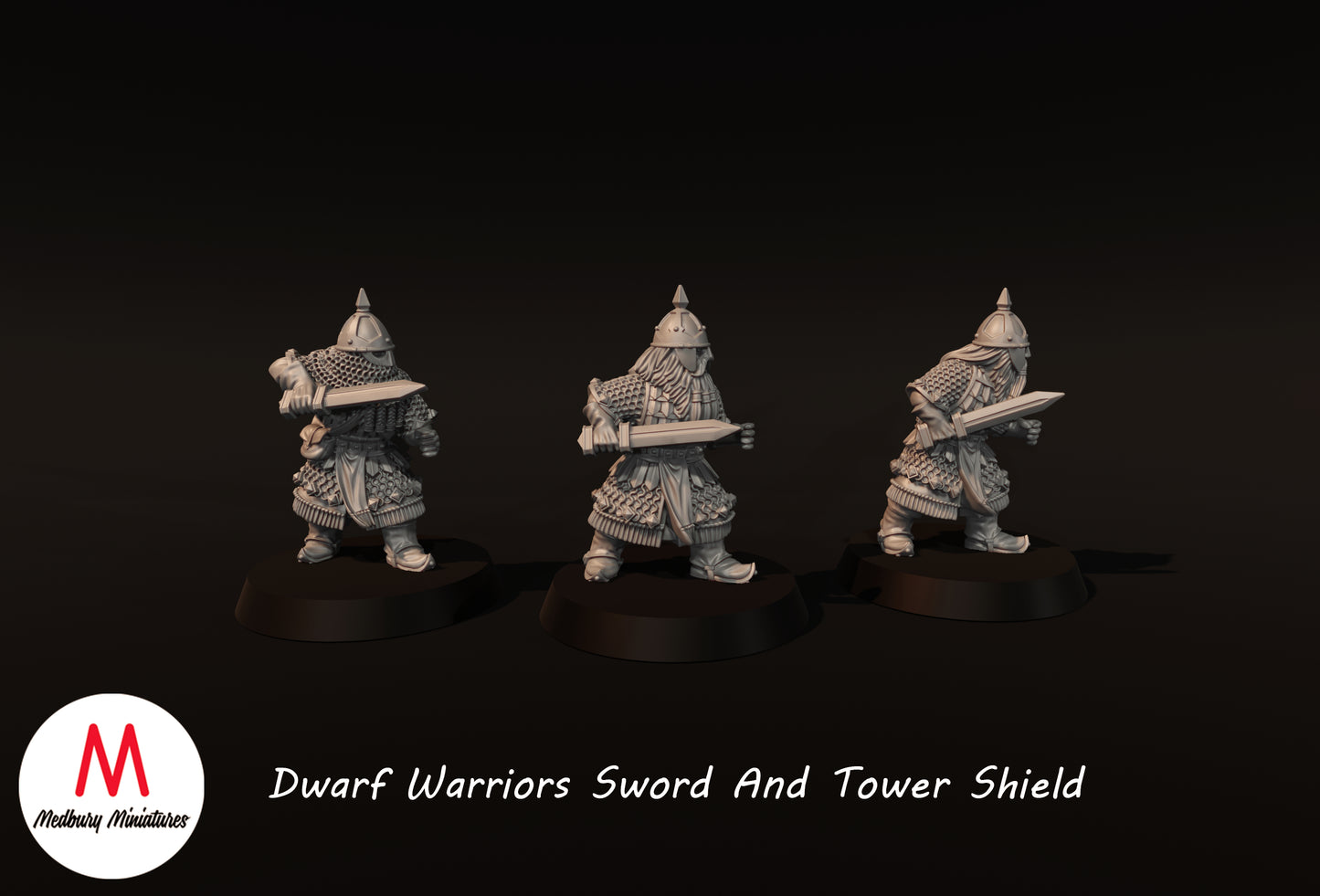 Dwarf Warriors with Swords - Medbury Miniatures