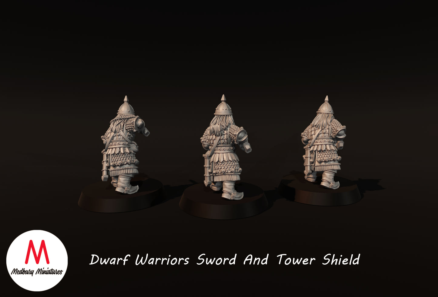 Dwarf Warriors with Swords - Medbury Miniatures