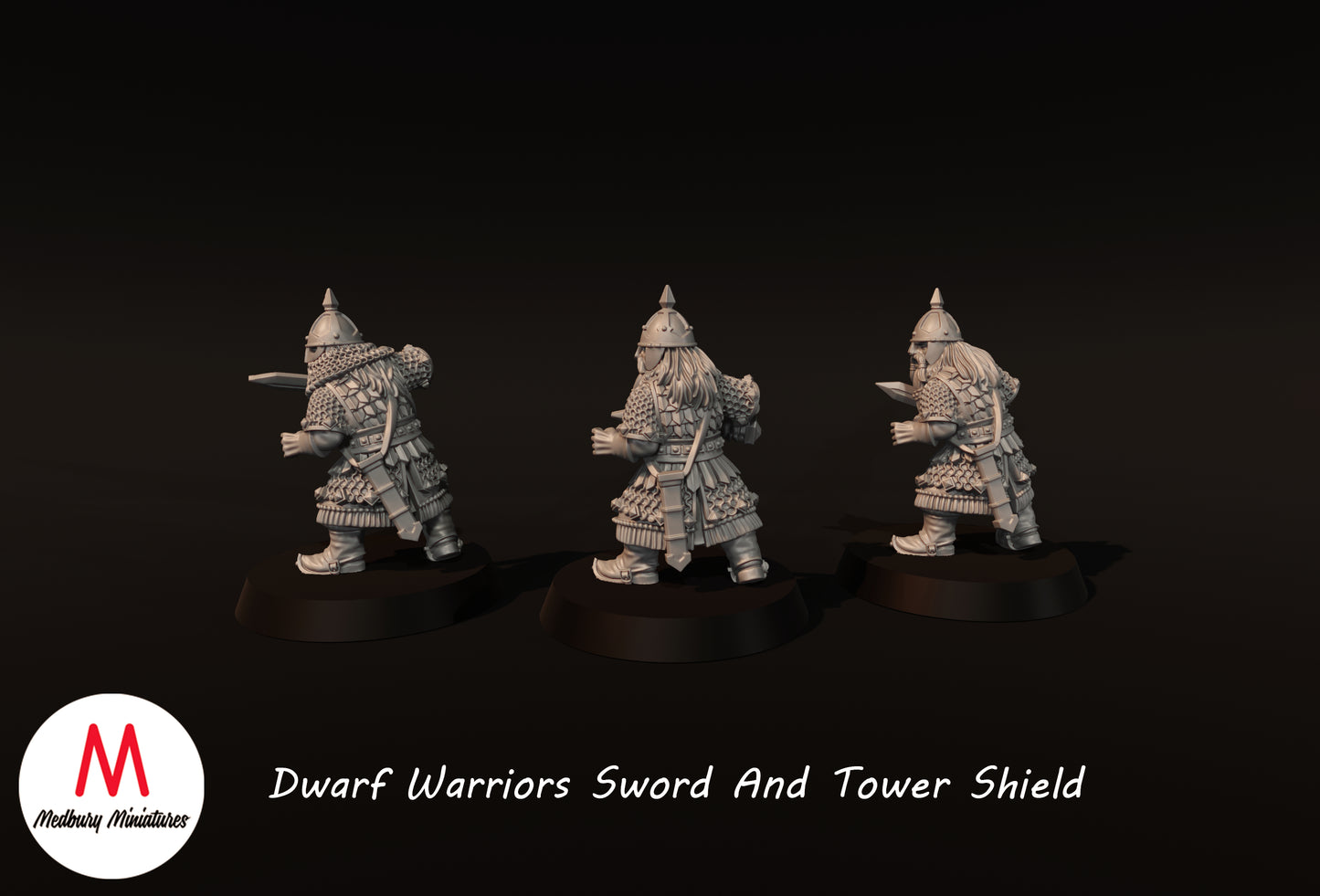 Dwarf Warriors with Swords - Medbury Miniatures